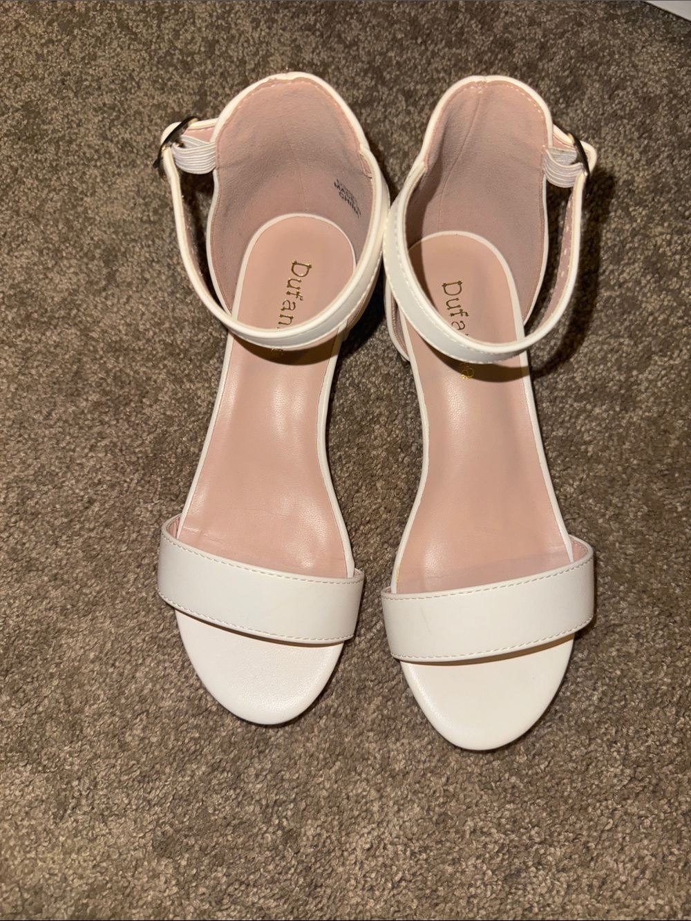 Girls White Ankle-Strap Open-Toe Sandals